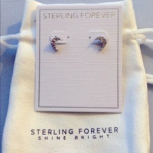 Sterling silver half moon earrings